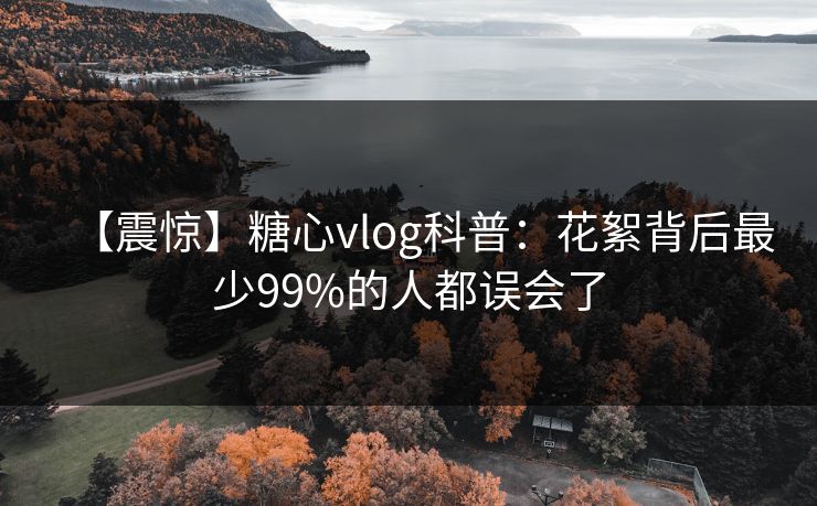 【震惊】糖心vlog科普：花絮背后最少99%的人都误会了