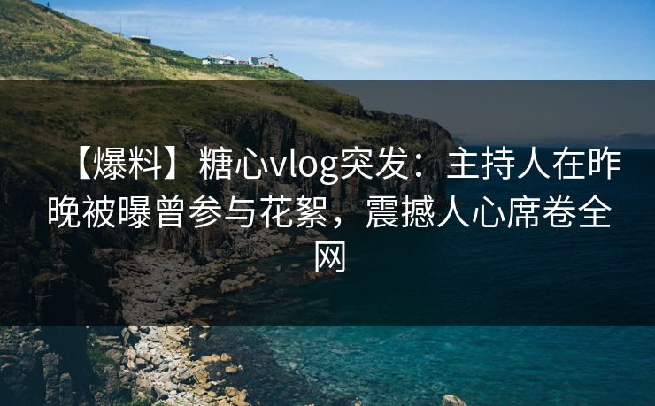 【爆料】糖心vlog突发：主持人在昨晚被曝曾参与花絮，震撼人心席卷全网