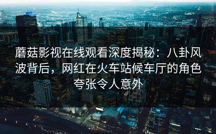 蘑菇影视在线观看深度揭秘：八卦风波背后，网红在火车站候车厅的角色夸张令人意外